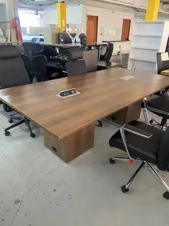 CONFERENCE TABLE MODERN WALNUT WITH POWER DATA RECTANGULAR 4X8