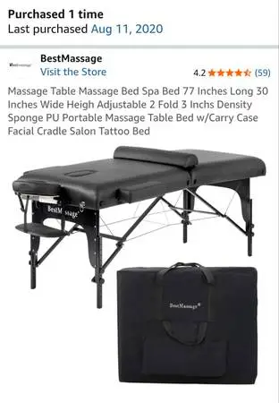 Massage Table with Lotion