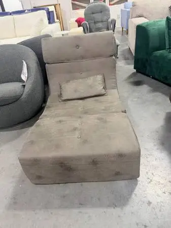 Trule Armless Gray Bean Bag Chair & Lounger Mid Century Foam Chair