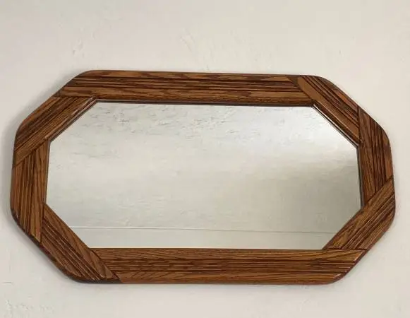 Vintage Octagonal Wood Mirror by Happythings