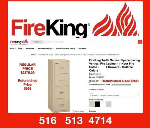 FireKing Fireproof Vertical File Cabinet β Office Furniture