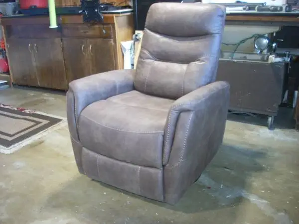 Faux Leather Swiveling Recliner Rocker