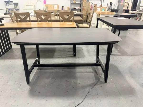 Walker Edison Sammen 60 Trestle Dining Table In Black Finish