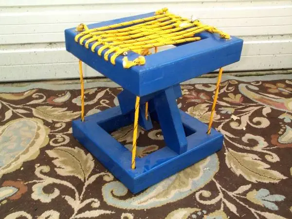 Blue GLIDER CHAIR Cabana Seat Rope Bench Home Furniture Indoor Patio