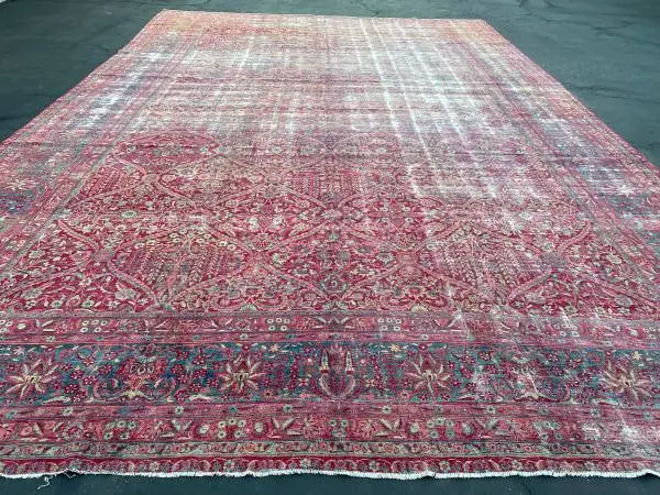 Antique Persian rug palace size distressed
