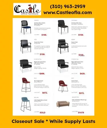 OFFICE CHAIRS CLOSEOUT SALE - WHILE THEY LAST