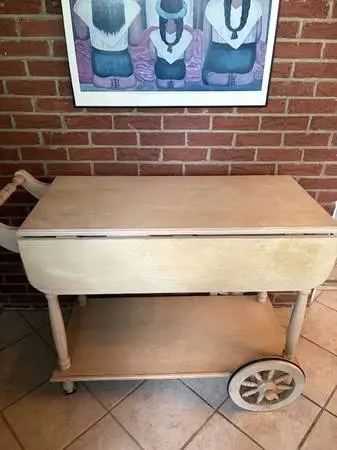 Kitchen island cart with fold down sides
