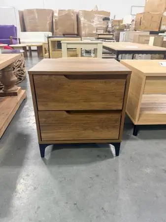 Galano Modern 2-Drawer Nightstand In Knotty Oak Brand New