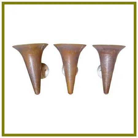 Bacchus Glass Trumpet Wall Sconces, Set Of Three