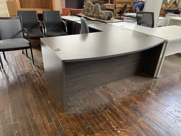 EXECUTIVE DESK L SHAPE GRAY 72X90 WITH DRAWERS
