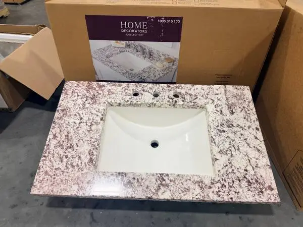 37 Cultured Marble White Single Sink Vanity Top Bianco Antico