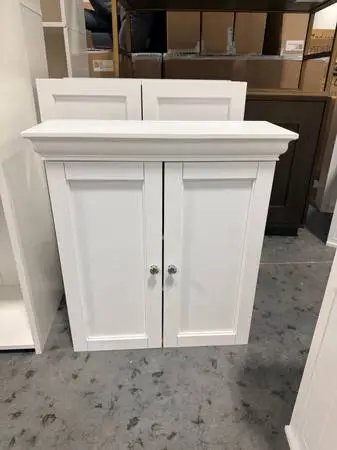 Stratford White Wooden Surface Mount Removable Wall Medicine Cabinet