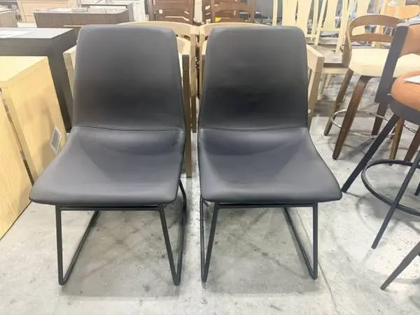 LumiSource Duke Industrial Side Chairs Black (Set Of 2) Brand New