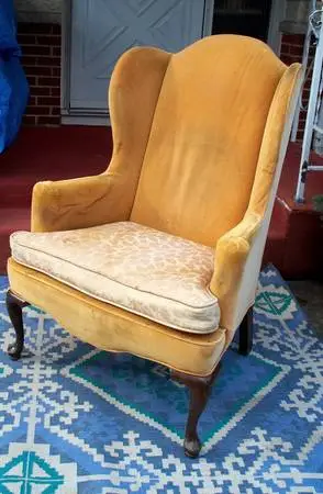 CHAIR Living Room Furniture Vintage Ethan Allen Furniture Gold Mustard