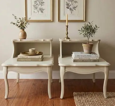 Pair of Vintage French Provincial 2-Tier Step End Tables