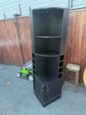 Mini bar corner shelf storage cabinet