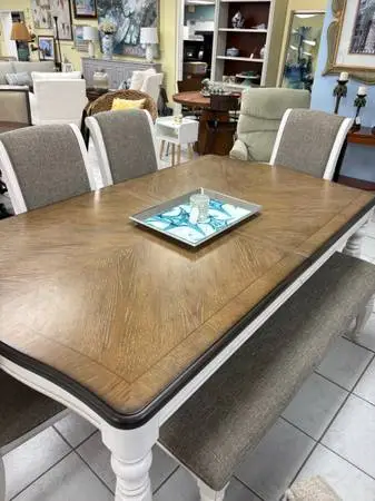 Dining Table with 4 Chairs and a Bench
