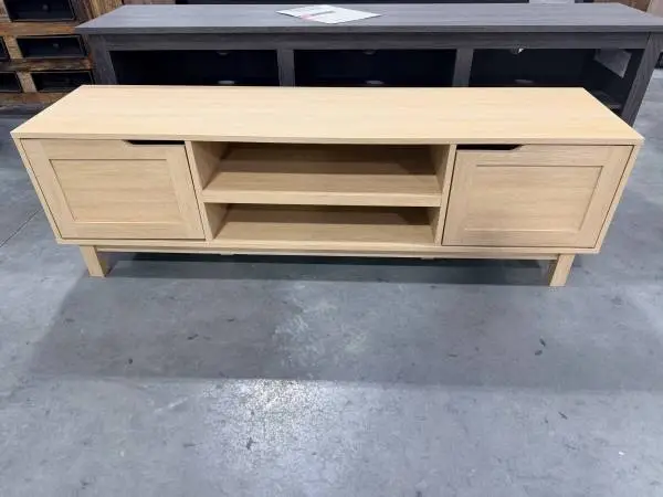 58 Coastal Oak Modern Transitional TV Stand 2 Doors TVs Up To 65
