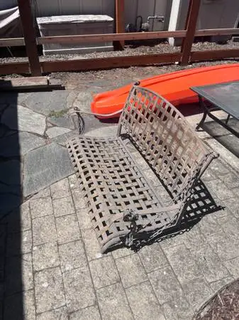 Iron patio swing