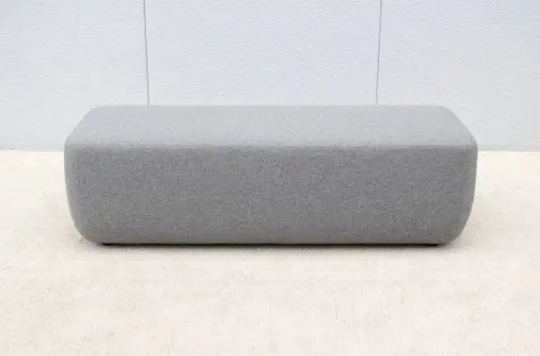 Danish Modern Busk+Hertzog for Softline Large Opera Pouf in Gray Wool