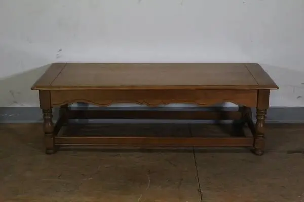 Antique French Wooden Coffee Table - Carved Oak