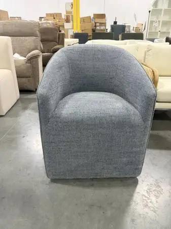 Birch Lane Concorde Caster Dining Chair Chenille Steel Blue Brand New