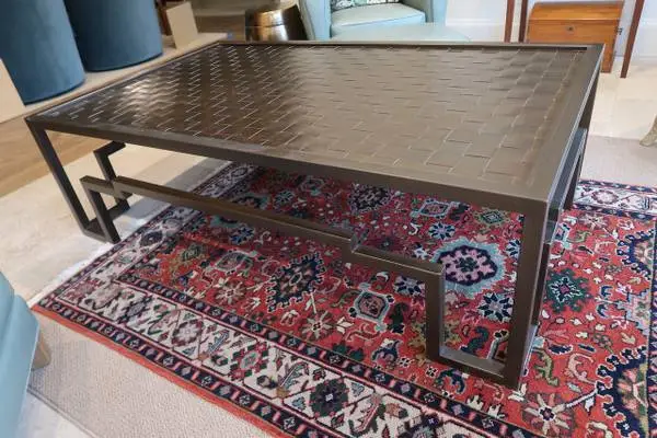 Custom Steel Coffee Table with Glass Top