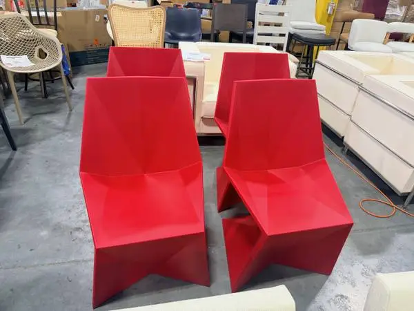 Karim Rashid Vondom Vertex Outdoor Dining Chair Red (Set Of 4)
