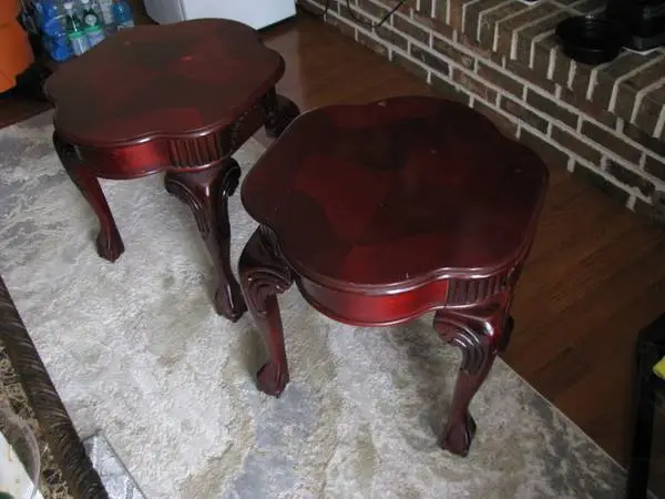 Two Solid Wood End Tables