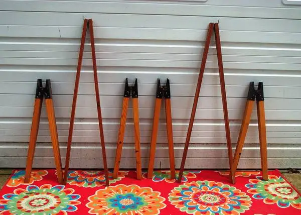 Vintage QUILTING TABLE Legs Parts Antique Stand Quilt Rug Stretcher