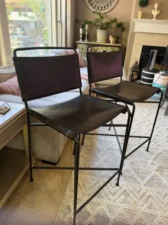 2 Top Modern Leather Barstools Four Hands
