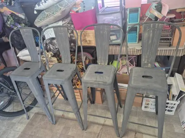 Modern metal outdoor bar stools all 4 for $40
