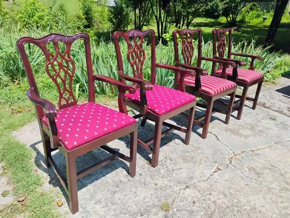 Chippendale Chairs-with arms-solid mahogany by Cabot Wren $275 each