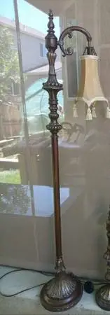 Vintage Asian Style Lamp 60 tall w Tassels