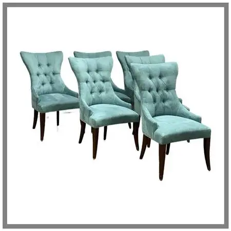 Bernhardt Art Deco Tufted Side Chairs, Set Of Six