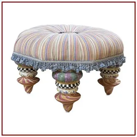Mackenzie-childs On Wall Street Setting Seat, Ottoman