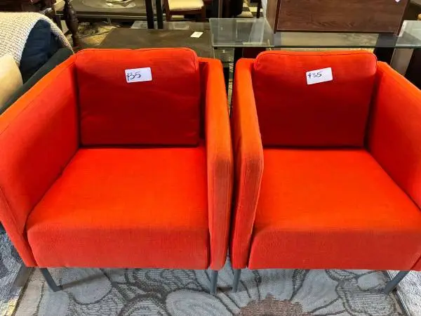 Modern Orange Accent Chairs - Set of 2 ($35 each)