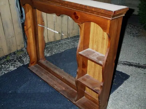 MIRROR SHELF Cabinet Vintage Sears Honey Creek Hutch Bedroom Furniture