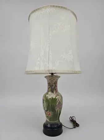 Vintage Chinoiserie Porcelain Lamp by Fujita Kutani