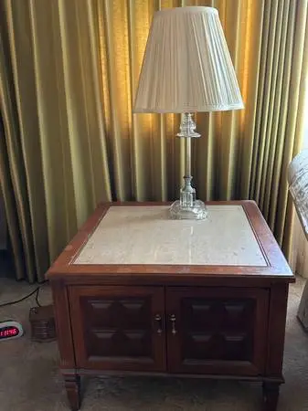 Vintage Mid Century Marble Top End Table