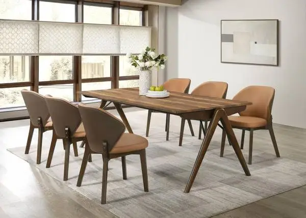 **7-piece Rectangular Dining Table Sheesham and Brown Finish**