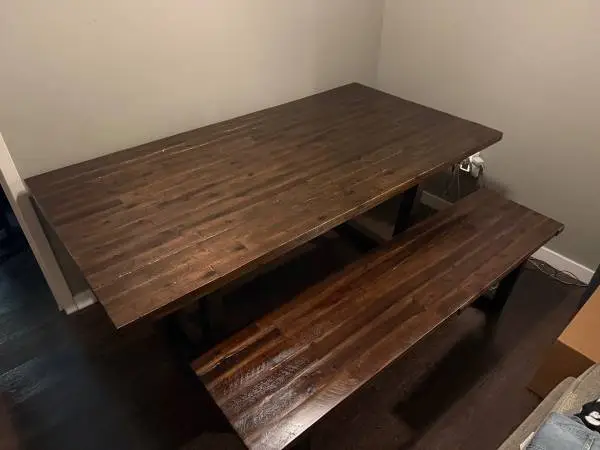 Dining table and bench-Dark Walnut