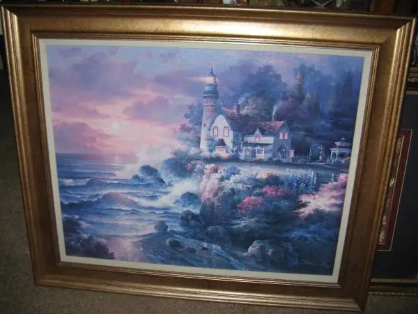 Painting Twilight By James.Lee  35 w x 29 Nice Frame Canvas