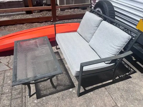 Patio bench and table