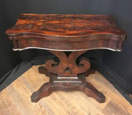 1800s Empire game table, at Yardley Antiques