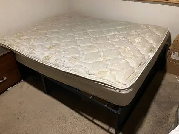 Queen pillow top Matress with storage frame bed delivery