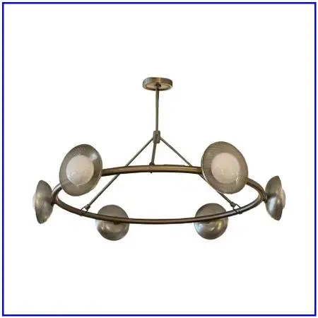 West Elm Bezel Linear Chandelier Champagne Bronze