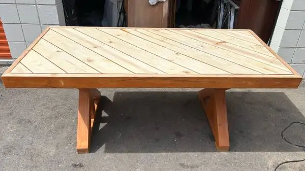 New outdoor dining table patio table farmhouse table solid pine wood  natural L7
