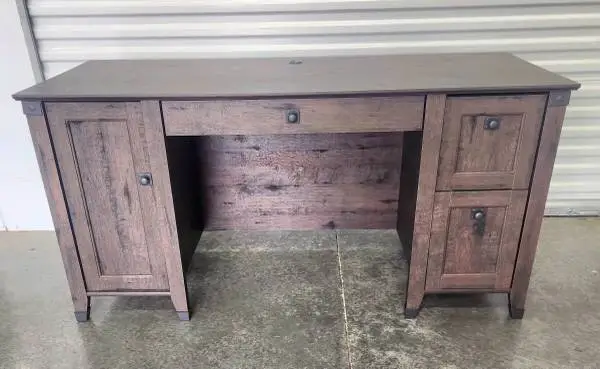 Coffee Oak Executive Desk by Sauder