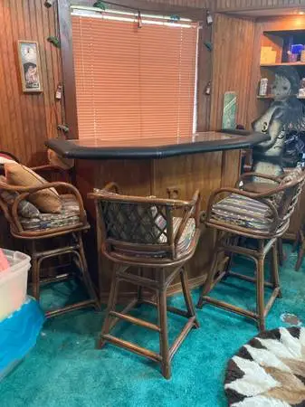 Custom made wood bar